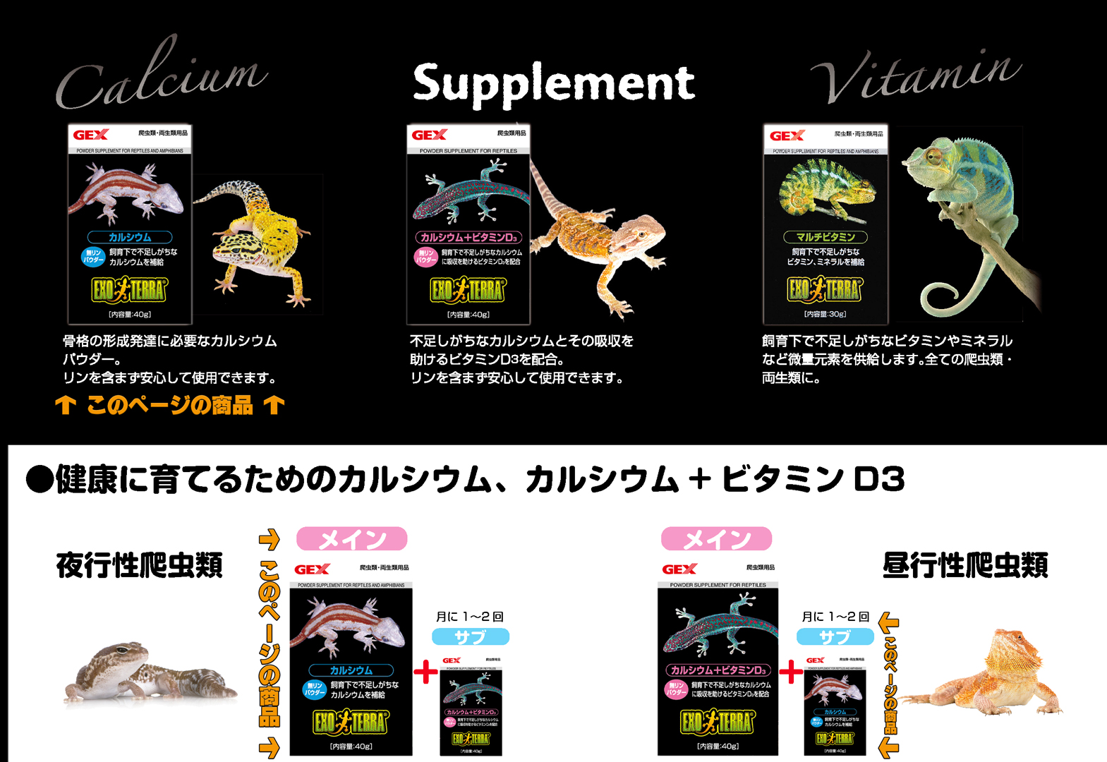 カルシウム40g EXOTERRA サプリメント