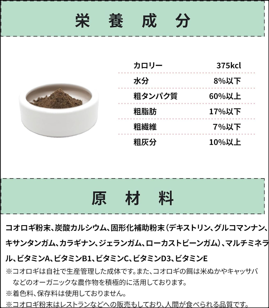 イエアメガエルバイト50g 栄養成分